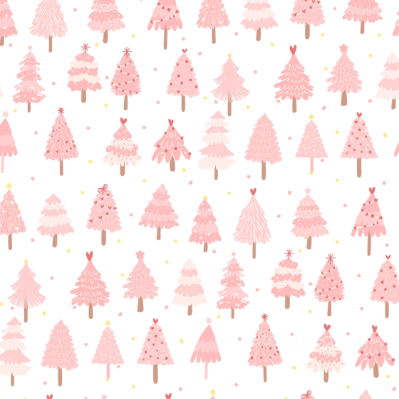 Christmas Pink Texture of Hand-Drawn Pink Christmas Trees Pattern Christmas Pink texture preview
