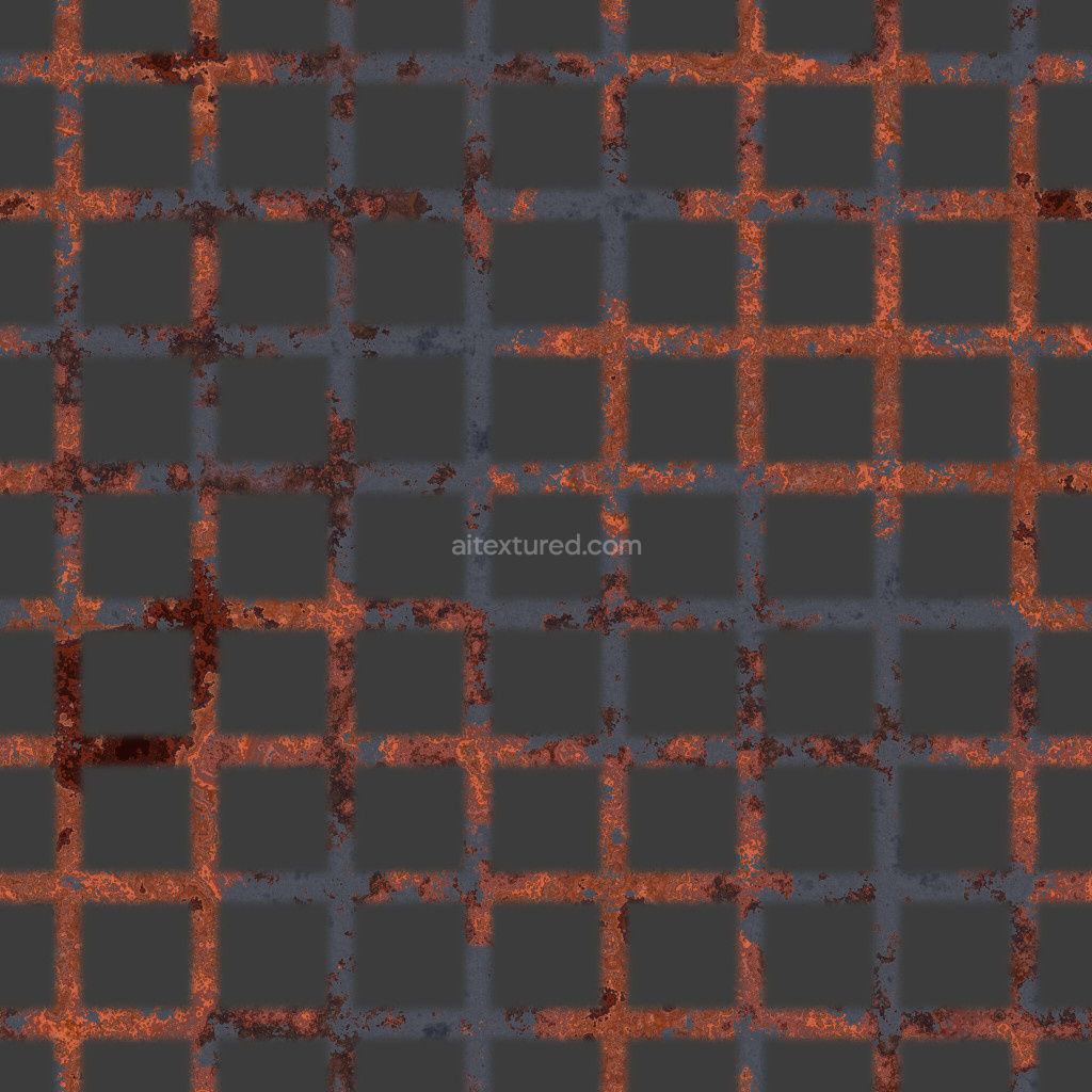 Seamless PBR metal walkway texture with gritty surface