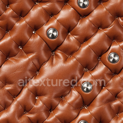 seamless Seamless 3D Quilted Brown Leather PBR Texture with Metallic Buttons and Fine Grain texture 8k free download PBR
