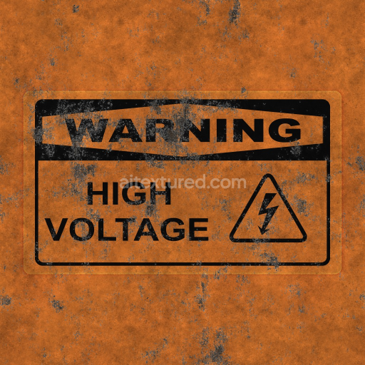 Archviz Danger High Metal Metallic Sign Substance — Seamless PBR Texture