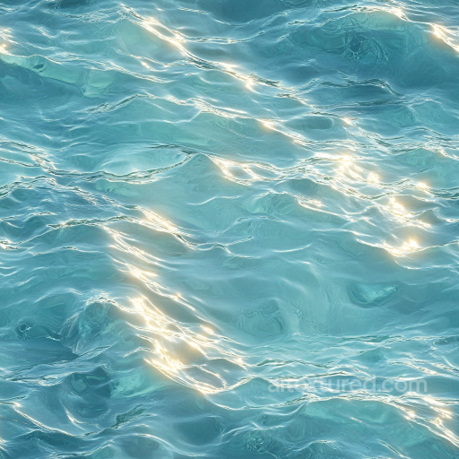 Clear Turquoise Water Seamless Texture with Gentle Ripples and Sun Highlights seamless Water PBR texture
