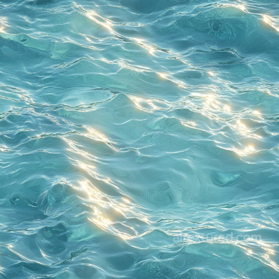 Clear Turquoise Water Seamless Texture with Gentle Ripples and Sun Highlights Water texture preview
