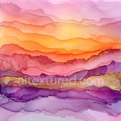 seamless Seamless 3D Alcohol Ink PBR Texture with Sunset Hues and Gold Veins texture 8k free download PBR