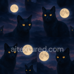 seamless Seamless 3d texture pbr 8k black cat fur with subtle glowing eyes and night sky texture 8k free download PBR