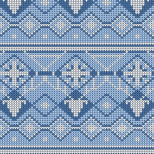 Knitted Wool Fabric Texture In Winter Blue And White Pattern seamless All Christmas Digital paper PBR texture
