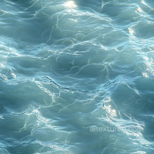 Realistic Shallow Ocean Water Seamless Texture with Gentle Waves and Sun Highlights seamless Water PBR texture