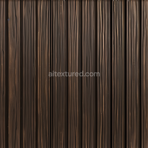 Seamless 3D Dark Pine Wood Planks PBR Texture with Vertical Grain