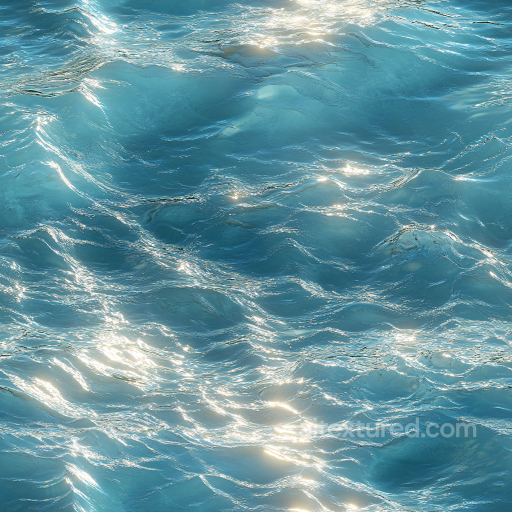 Water PBR Texture Featuring Realistic Ocean Surface with Dynamic Waves and Sunlight Refle… seamless Water PBR texture