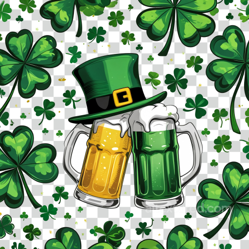 Featuring St Patrick Shamrocks and Beer Mugs seamless St patrick digital paper bundle PBR texture