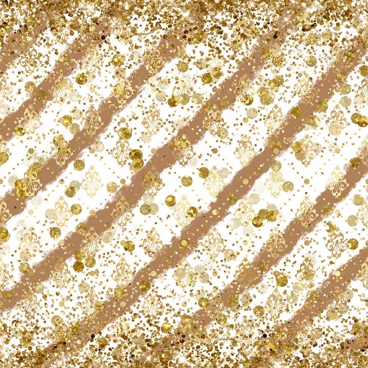All Christmas Digital paper of Glittery Gold Confetti and Ornate Stripes seamless PBR texture preview