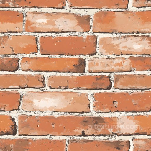 Cracked Red Brick Wall Texture with Weathered Details seamless Brick PBR texture