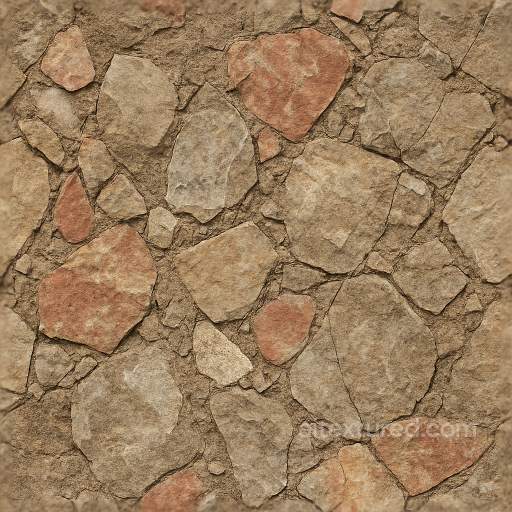 Breccia Fractured Rough Natural Stone Surface seamless Stone PBR texture