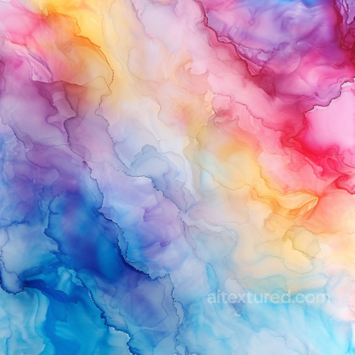 Alcohol Ink PBR Texture Featuring Pastel Multicolor Fluid Flow seamless Alcohol ink PBR texture