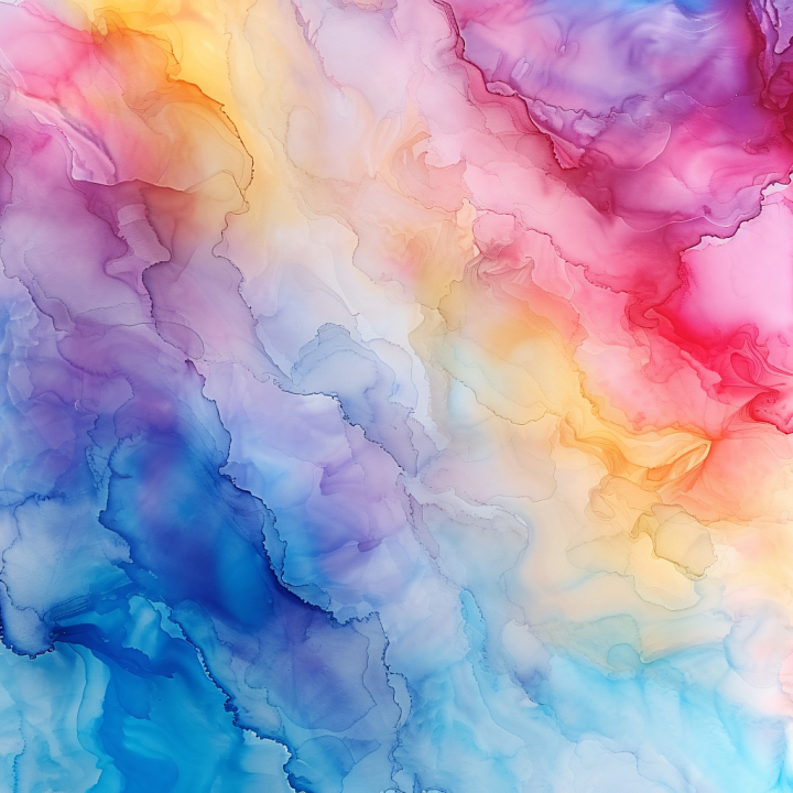 Alcohol Ink Featuring Pastel Multicolor Fluid Flow seamless PBR texture preview