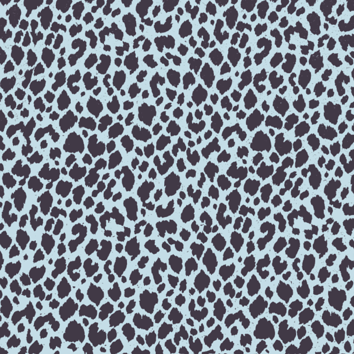 Stylized Blue and Black Leopard Print Fabric Pattern seamless PBR texture preview