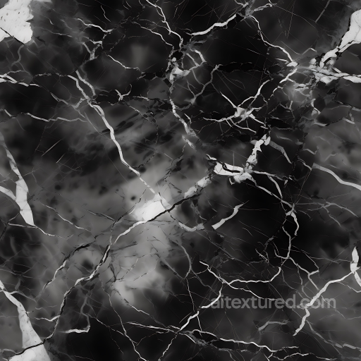 Black and White Marble PBR Texture with Bold Veins seamless Marble PBR texture