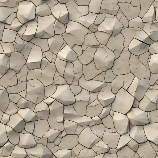 Weathered Stone Wall PBR Texture with Beige Cracked Rocks seamless Stone PBR texture