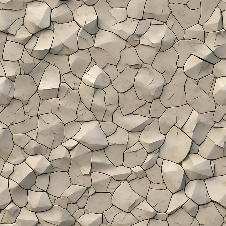 Weathered Stone Wall with Beige Cracked Rocks seamless PBR texture preview