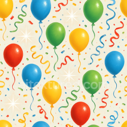 seamless Seamless 3d texture pbr 8k balloons and party streamers with celebration sparkles for new year texture 8k free download PBR