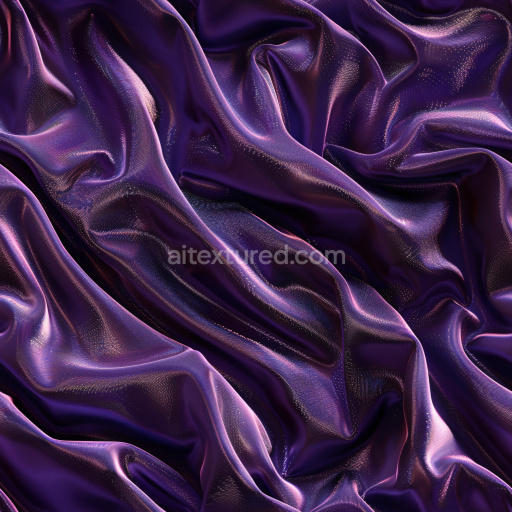 Seamless 3D PBR Texture of Glossy Purple Satin Fabric with Iridescent Sheen