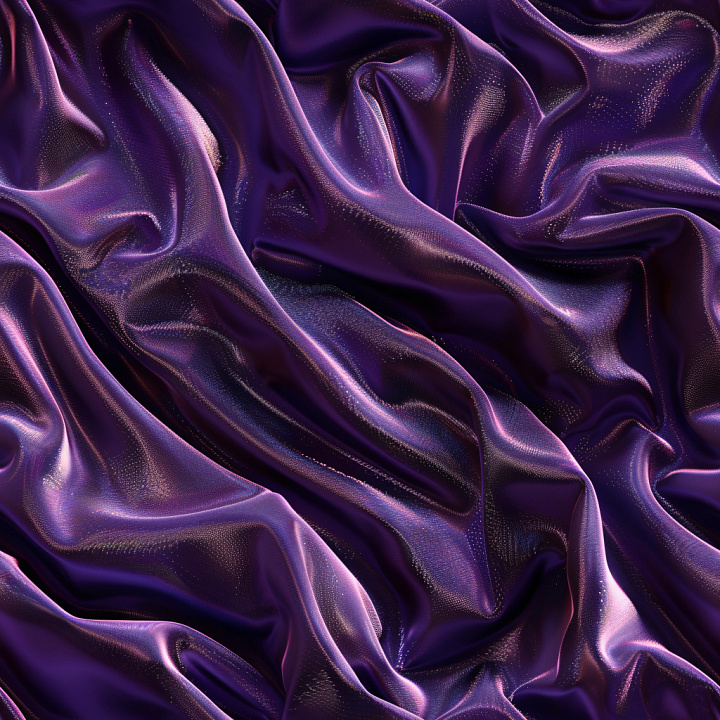 Glossy Purple Satin Fabric with Iridescent Sheen seamless PBR texture preview