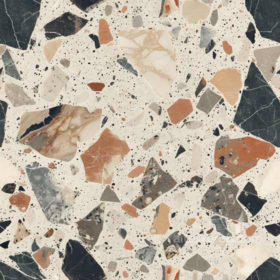 Terrazzo Stone PBR Texture Featuring Multicolored Rock Fragments Stone texture preview