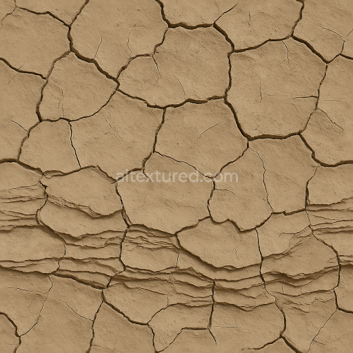 Seamless 3d texture pbr 8k of clay mud with mud crust and sediment layers
