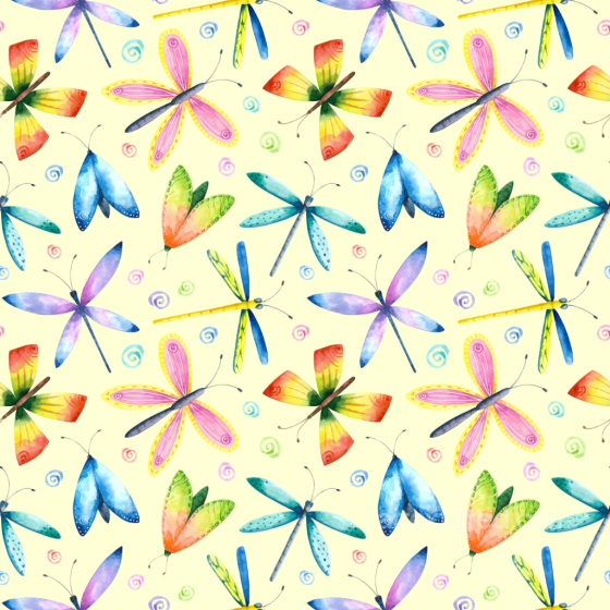 Featuring Vibrant Watercolor Dragonfly Pattern Dragonfly texture preview