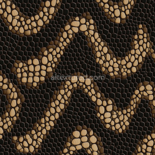 Seamless 3D PBR Texture of Exotic Reptile Skin with Detailed Scale Structure