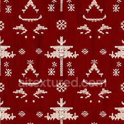 seamless Seamless 3D PBR Red Knitted Christmas Sweater Texture with White Nordic Pattern texture 8k free download PBR