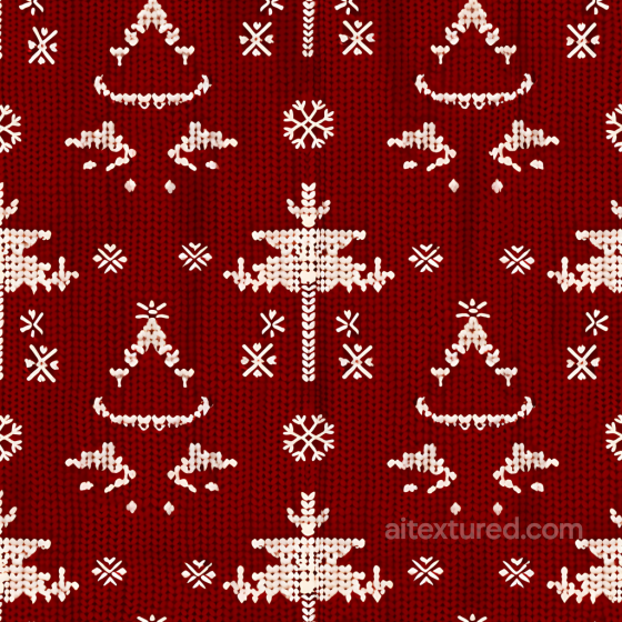 Red Knitted Christmas Sweater Texture with White Nordic Pattern All Christmas Digital paper texture preview