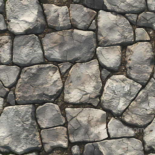 Weathered Stone Wall PBR Texture with Cracked gray Stones seamless Stone PBR texture