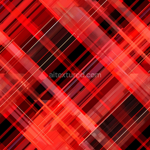 Seamless 3D Red Plaid Metal PBR Texture with Vivid Geometric Pattern
