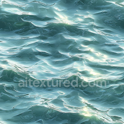 seamless Seamless 3D Realistic Ocean Surface Water PBR Texture with Gentle Sunlit Waves texture 8k free download PBR