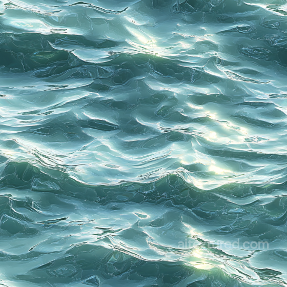 Realistic Ocean Surface Water PBR Texture with Gentle Sunlit Waves Water texture preview