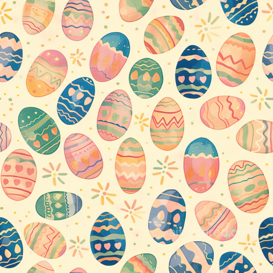 All Easter Digital paper Texture of Hand-Painted Easter Eggs on Light Background All Easter Digital paper texture preview