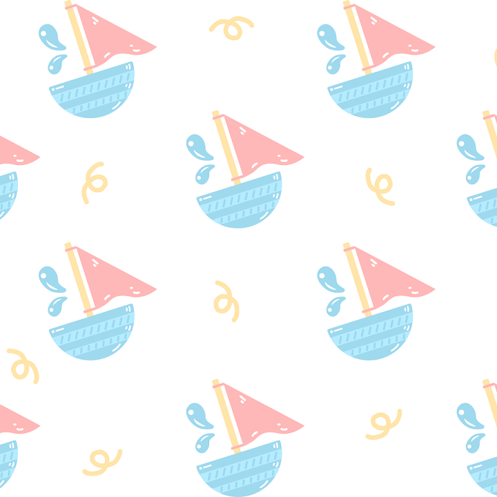 with Baby Boy Blue and Pink Boat Pattern seamless PBR texture preview
