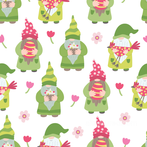 Of Cheerful St Patrick Gnome Cartoon Pattern seamless St patrick PBR texture