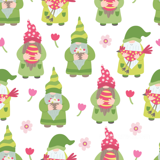 Of Cheerful St Patrick Gnome Cartoon Pattern St patrick texture preview