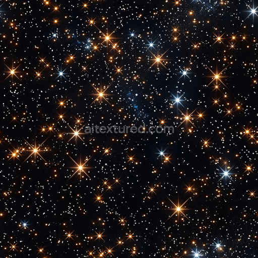 Seamless 3D PBR Texture of Glossy Starry Sky with Bright Highlights