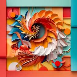 seamless Seamless 3D PBR Texture of Origami-Inspired Multicolor Animal Shape with Layered Paper Folds texture 8k free download PBR