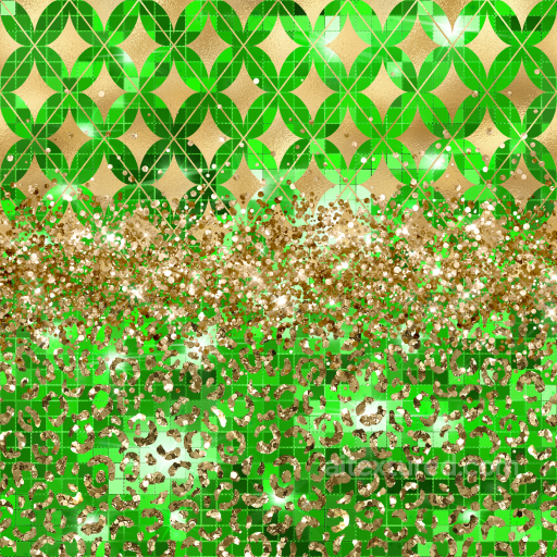 St Patrick Texture of Green Geometric and Gold Glitter Pattern seamless St patrick PBR texture