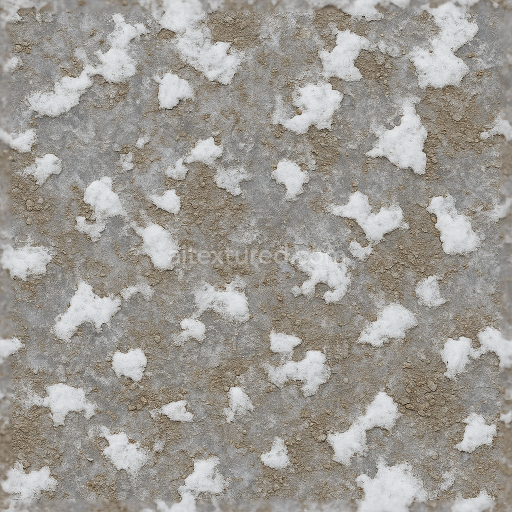 Seamless 3d texture pbr 8k frozen earth ground surface with ice crust and snow patches