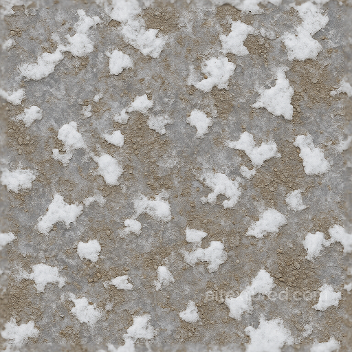 Frozen Earth Ground Surface With Ice Crust And Snow Patches seamless Ground surface PBR texture