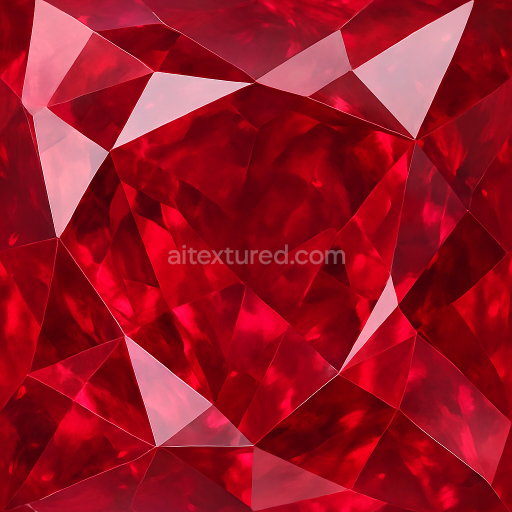 Seamless 3d texture pbr 8k of faceted ruby gemstone with polished reflective facets and vibrant gemstone brilliance