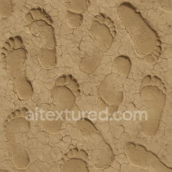 seamless Seamless 8k PBR 3d Texture of Footprint Peeling on Sun Baked Dry Mud texture 8k free download PBR