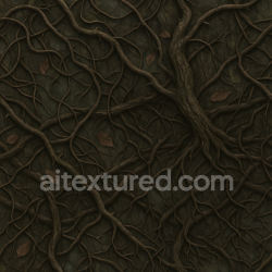 seamless Seamless 3d texture pbr 8k twisted vines with thorny branches and dark roots detail texture 8k free download PBR