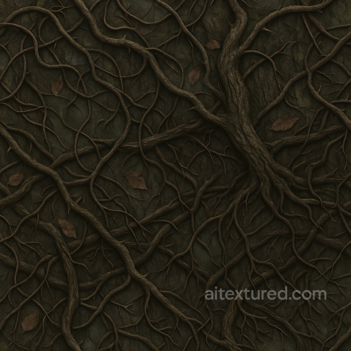 Halloween - Twisted Vines With Thorny Branches And Dark Roots Detail texture preview