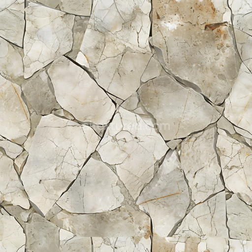 Seamless 3D Cracked Beige Stone Wall PBR Texture with Natural Fractures