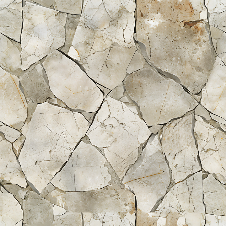 Cracked Beige Stone Wall with Natural Fractures seamless PBR texture preview